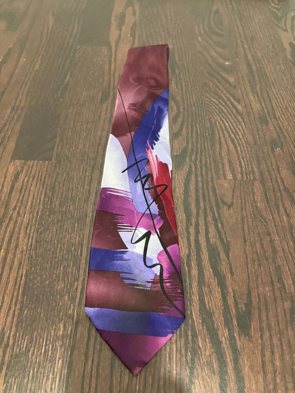 J. Garcia Men's Abstract 100% Silk Necktie, Purple Multi, One Size, Distressed
